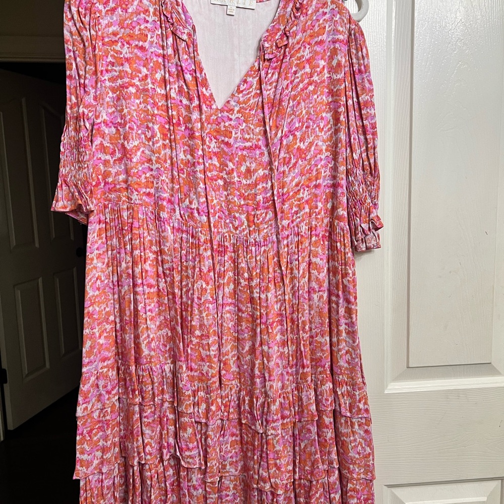 Karlie Pink and Orange Patterned Dress